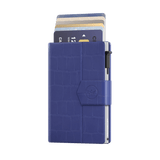 Porte-cartes Plus Croco Bleu