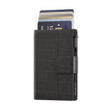 Kartenetui Plus Croco Schwarz