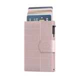 Porte-cartes Plus Croco Rose poudré