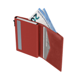 Pasjeshouder Slim Vintage Leer Rood